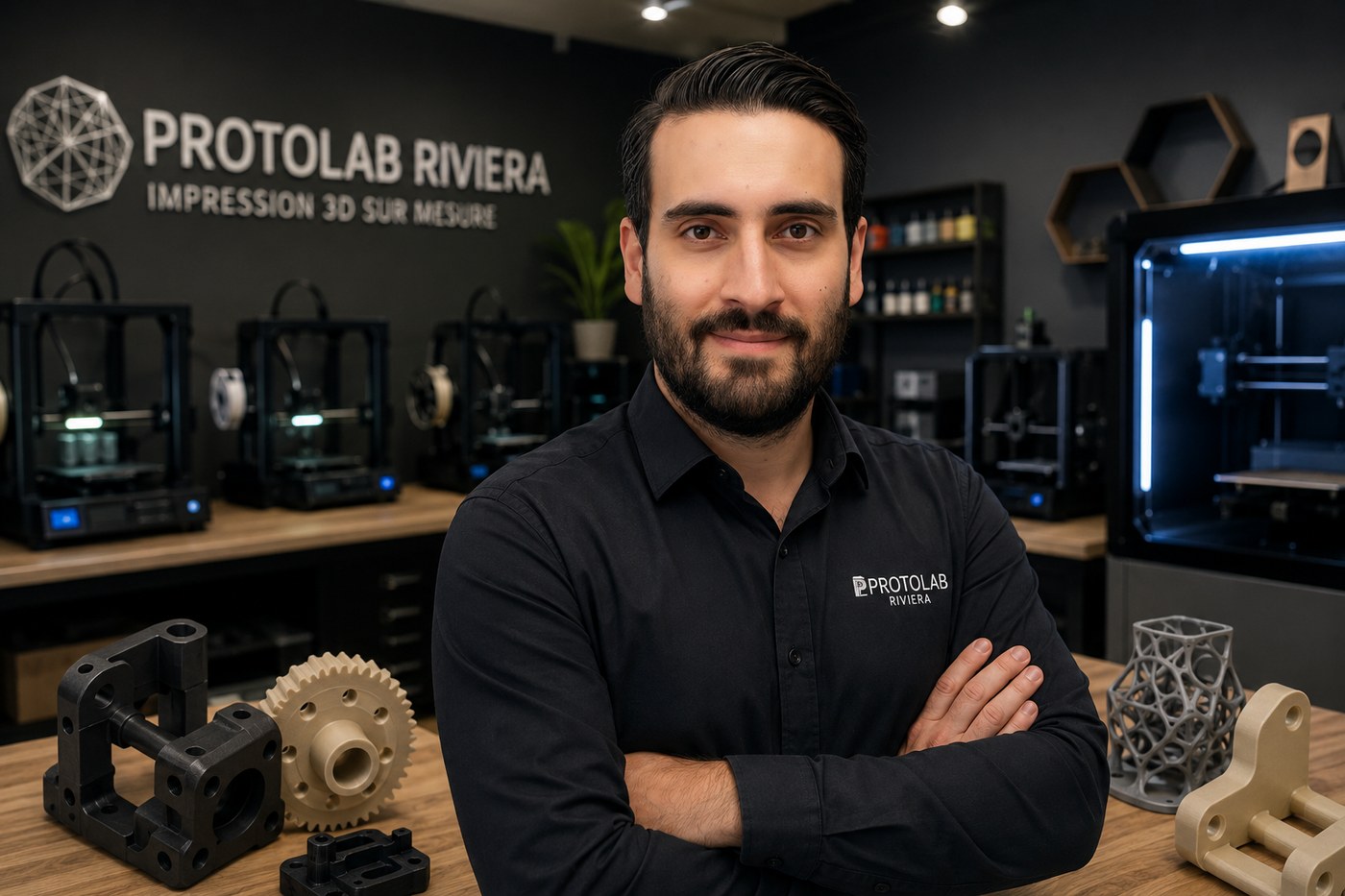 Pierre Bouvet, fondateur de Protolab Riviera, dans un atelier d'impression 3D